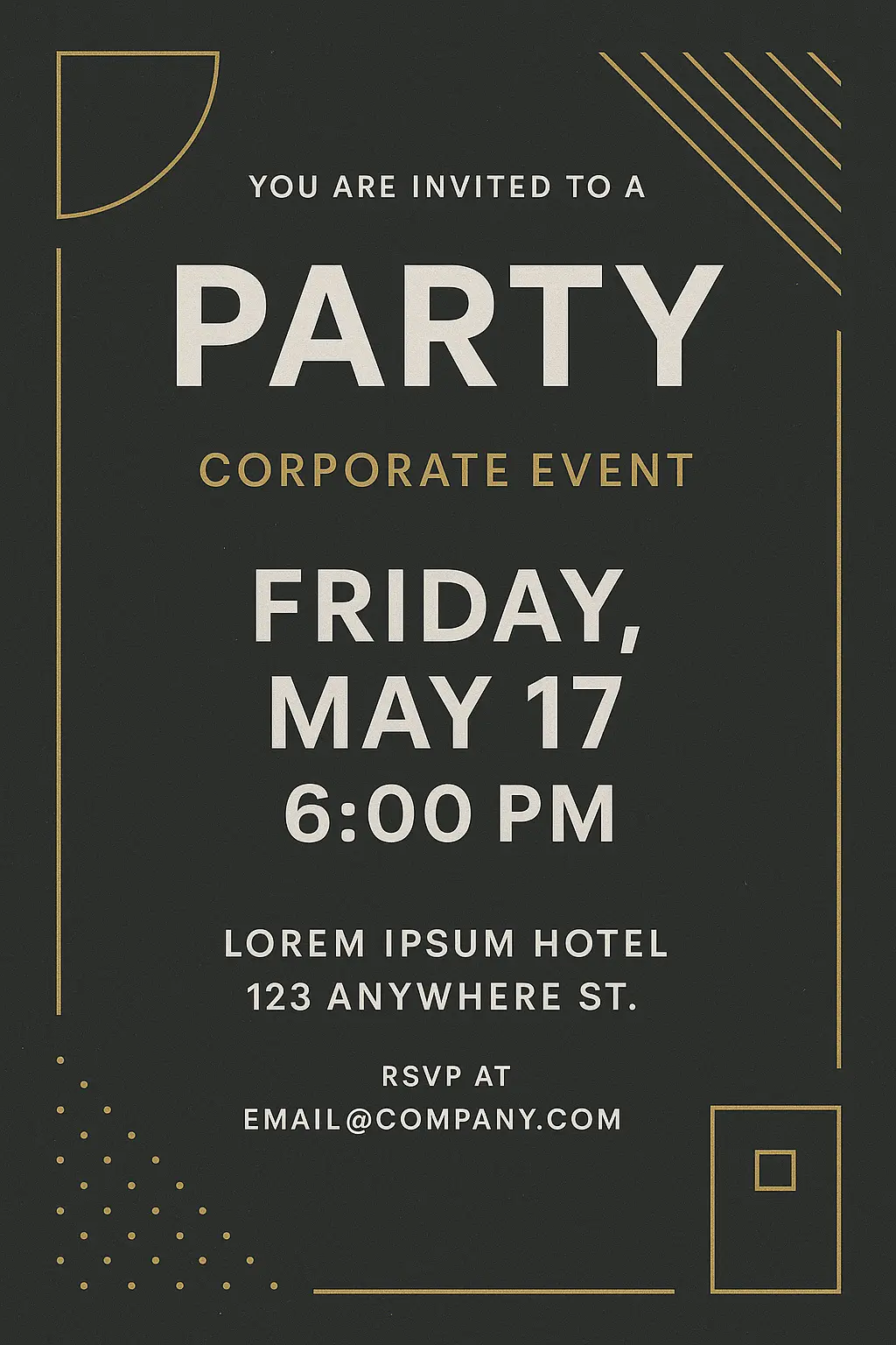 Party invitation card template corporate event invitation with minimalist design
