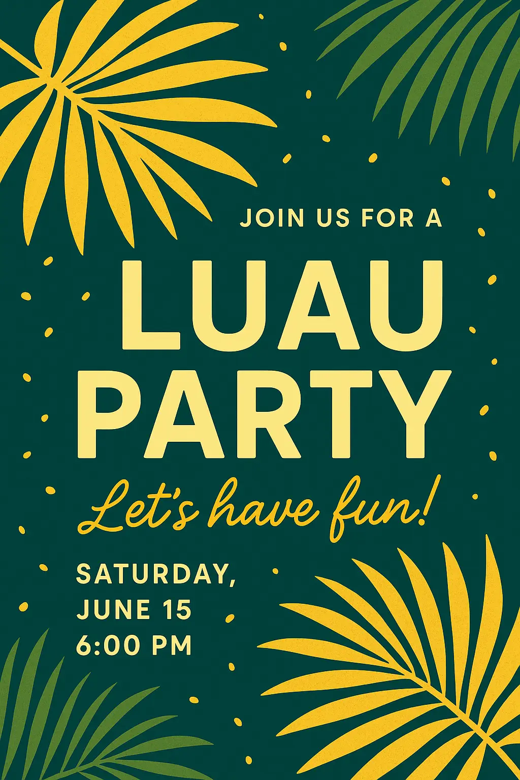 Luau party invitation card in the party invitation card template style