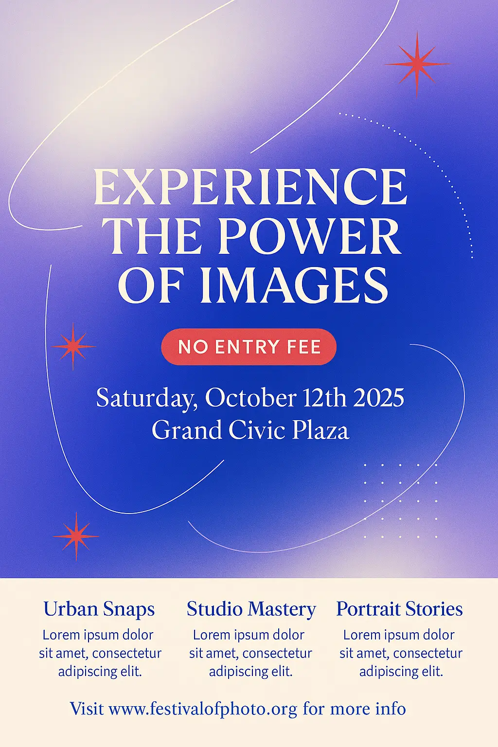 Modern template for photography event invitation