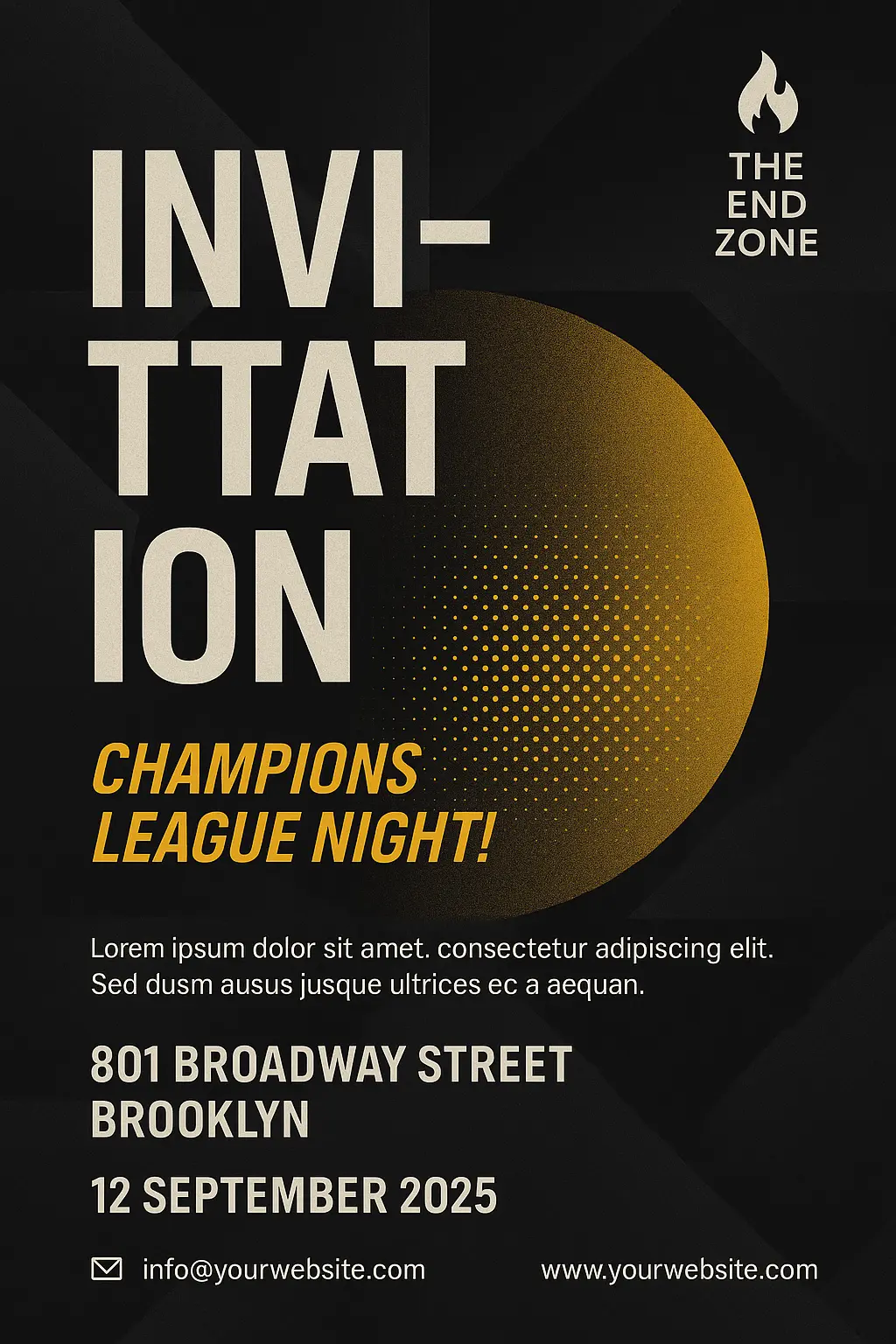 Bold sports bar template with modern yellow-black theme
