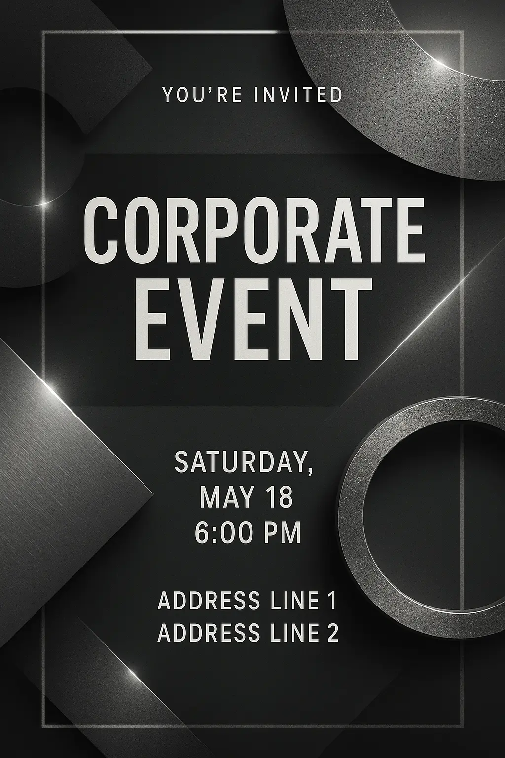 Modern corporate invitation template with geometric design