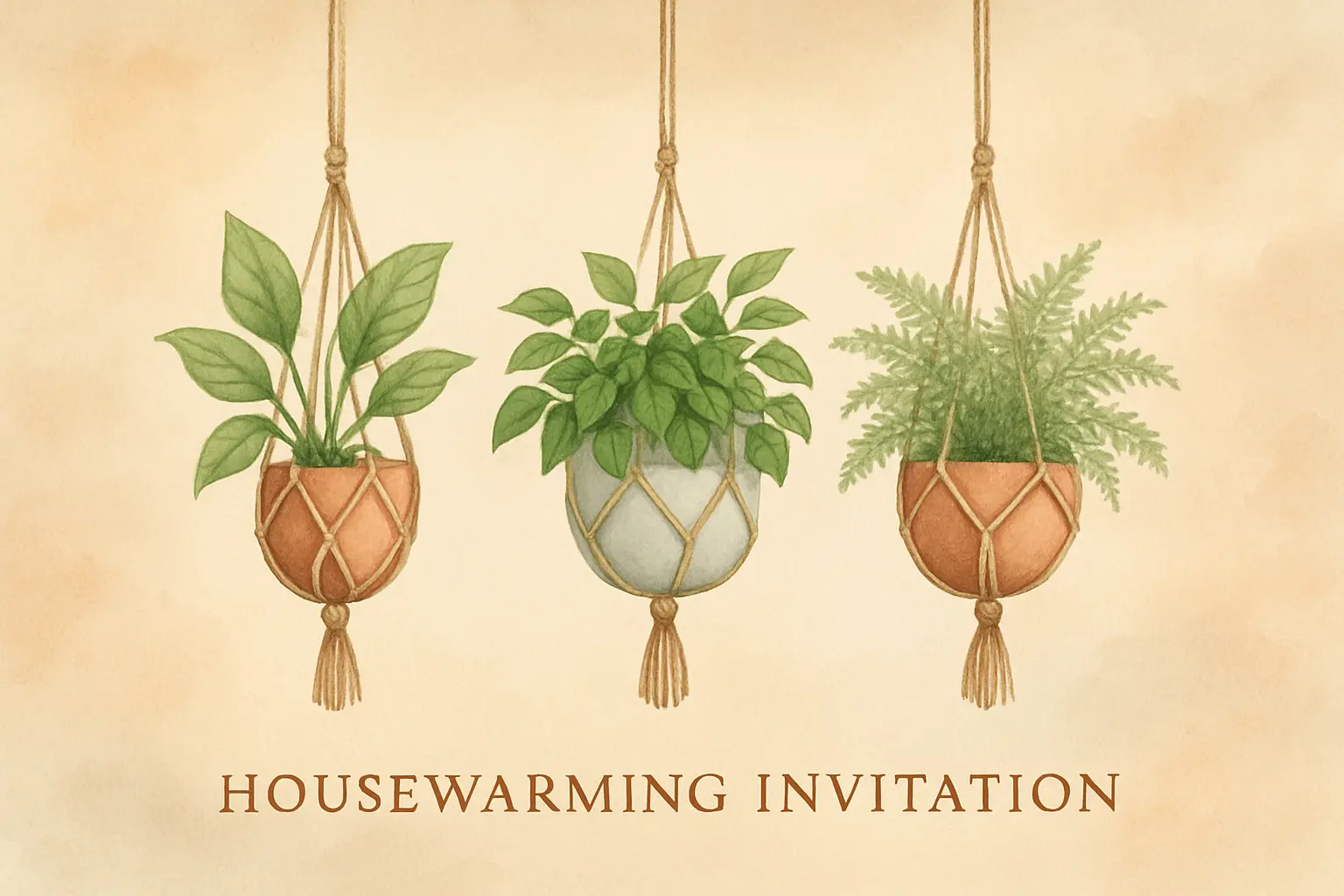 house warming invitation card template with floral garland and welcoming door
