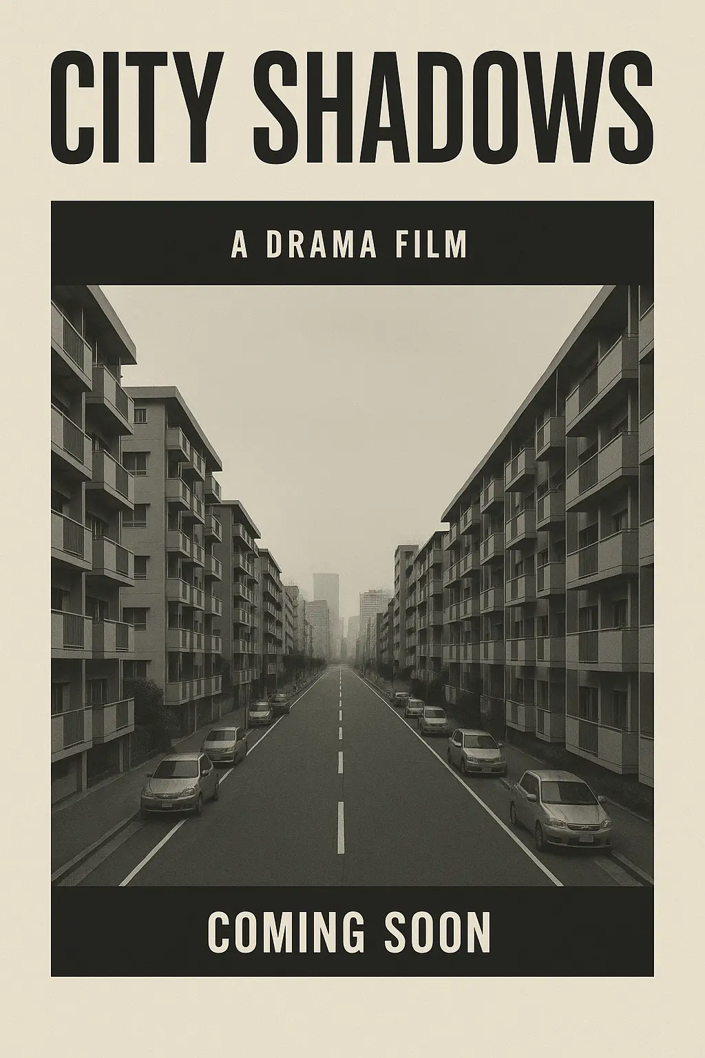 Minimalist cityscape drama movie posters template design