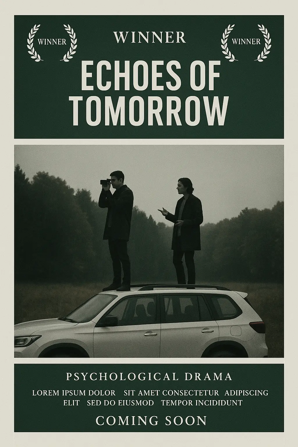 movie posters template with modern minimal style and film credits
