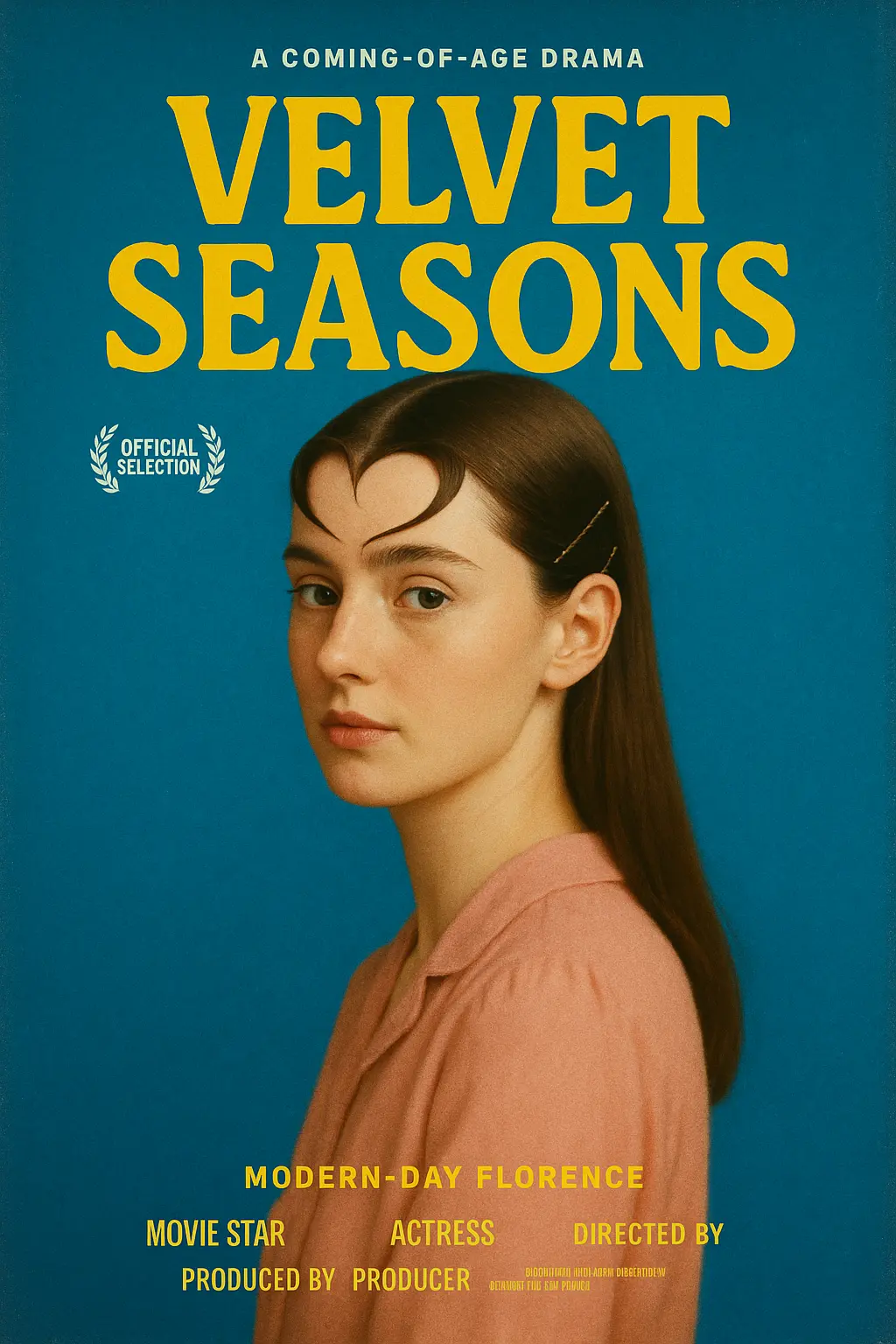 Stylish movie posters template featuring a moody close-up portrait