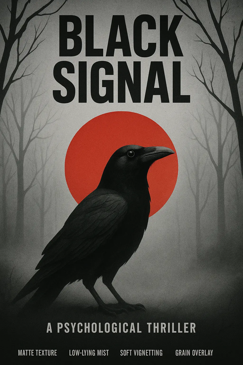 Minimalist raven thriller movie posters template design
