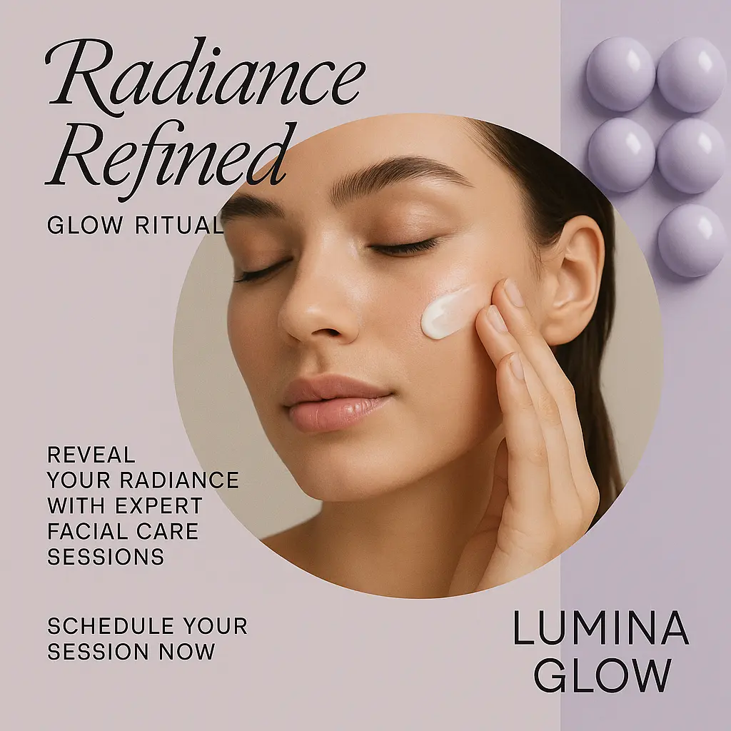 Beauty advertisement poster template with woman applying face cream