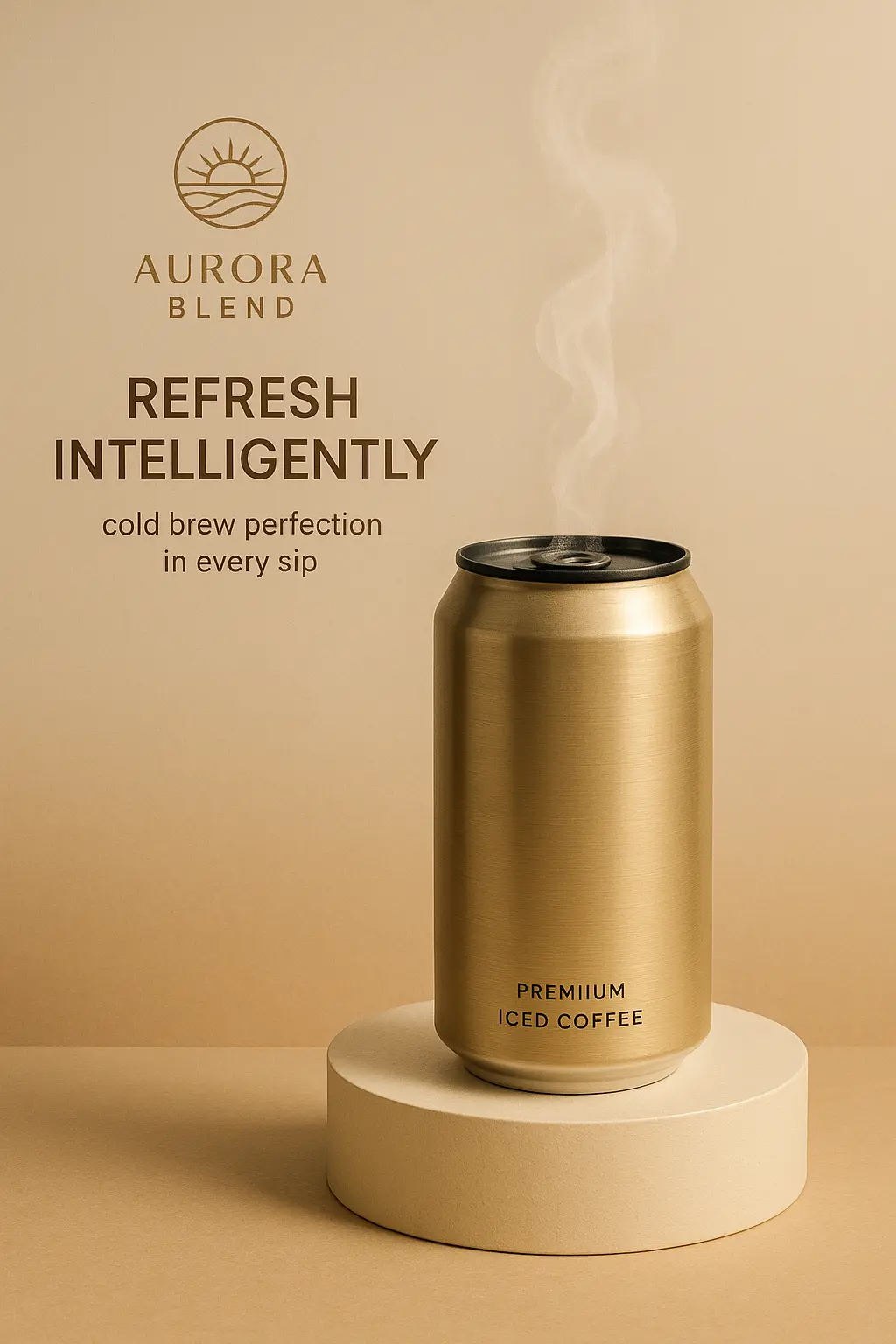 Minimalist iced coffee advertisement poster template design