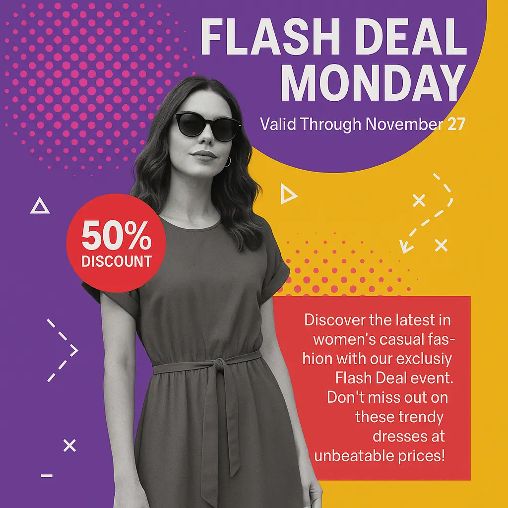 Modern fashion advertisement poster template for Cyber Monday