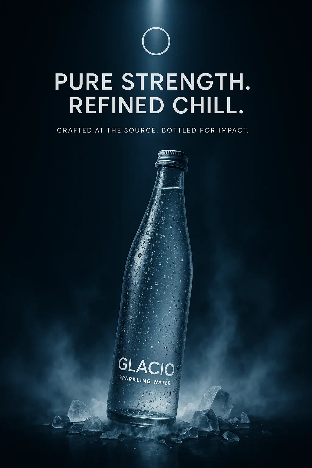 Luxury water advertisement poster template with icy effects