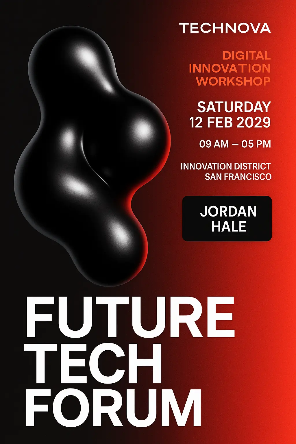 Futuristic advertisement poster template with bold tech theme