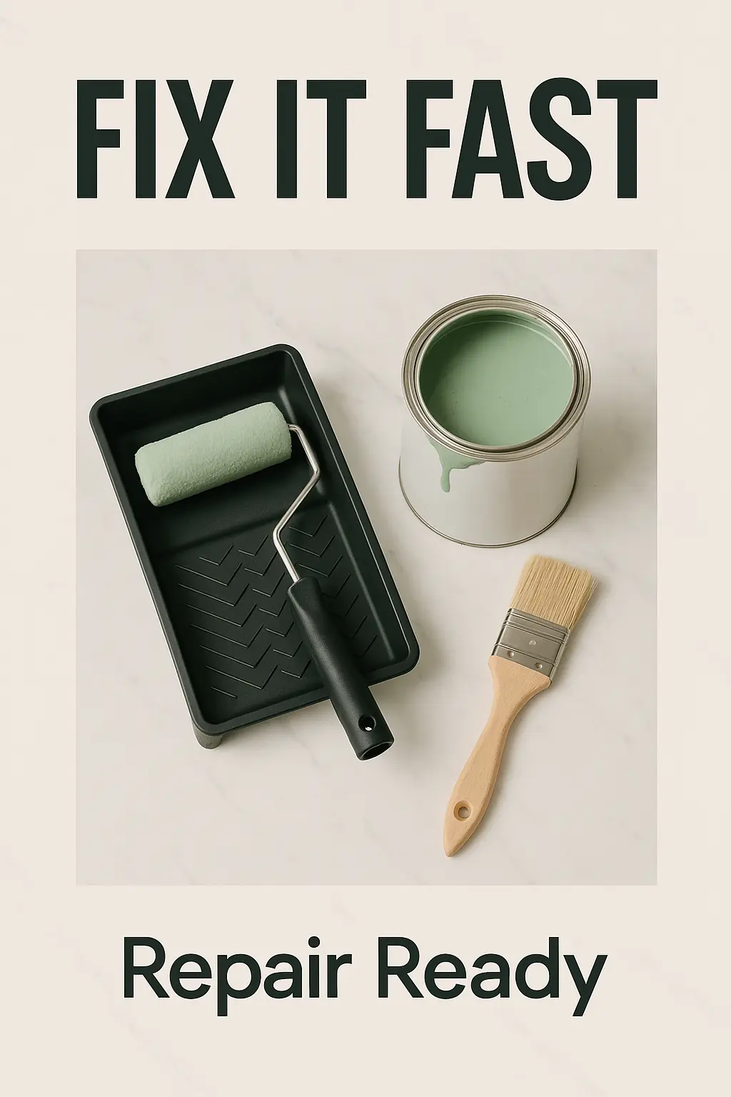 Advertisement poster template for home repair services featuring paint tools.