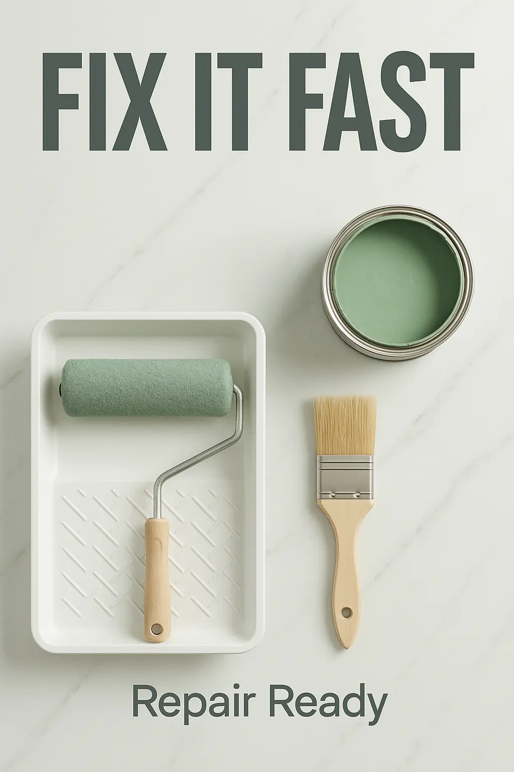 Advertisement poster template for home repair services featuring paint tools.