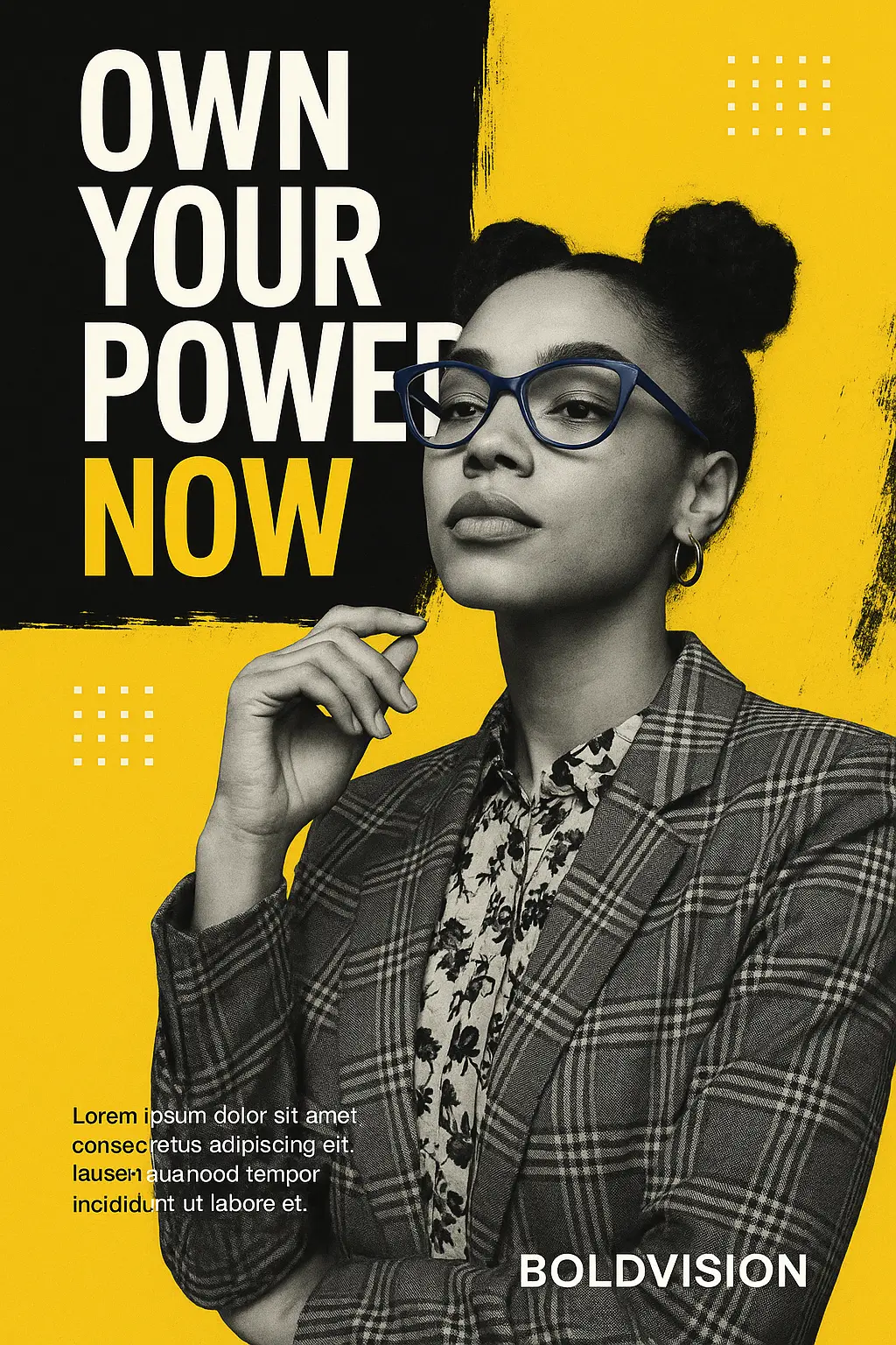 Bold eyewear advertisement poster template with modern design