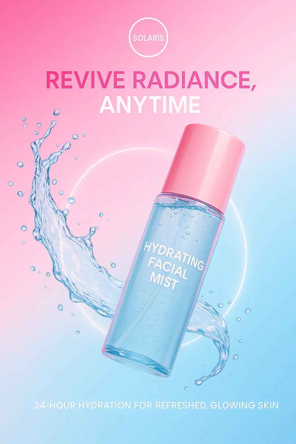 Youthful skincare advertisement poster template with pink tones