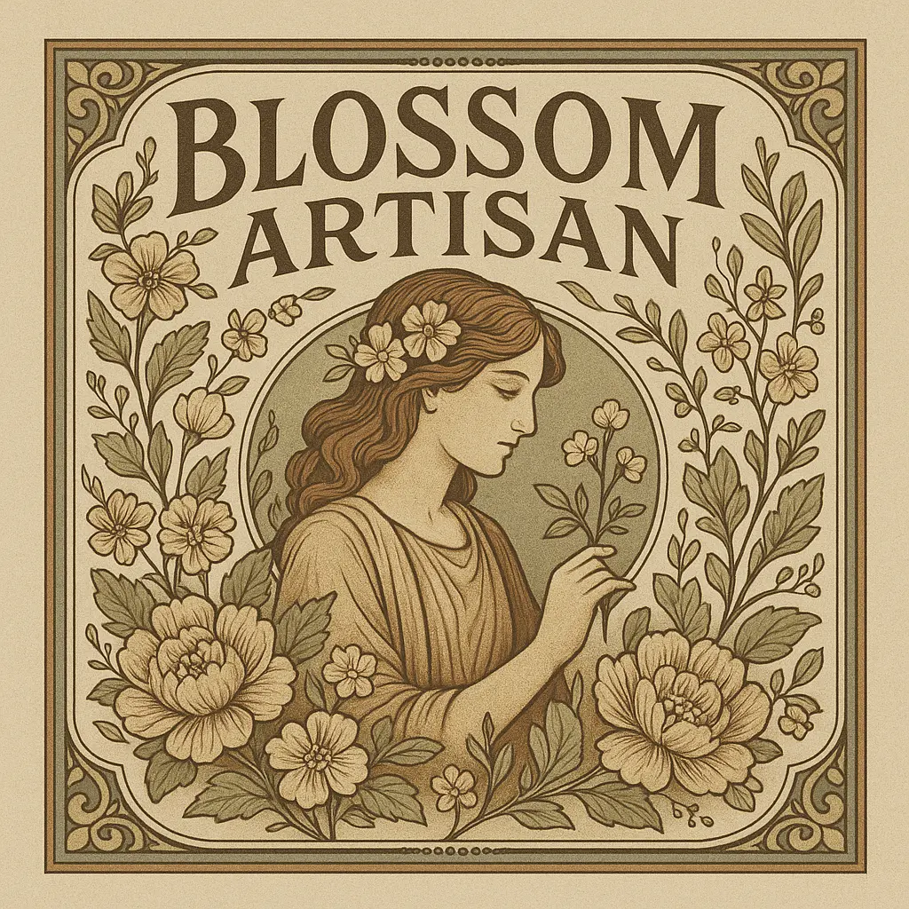 Vintage floral label template with ornate design.