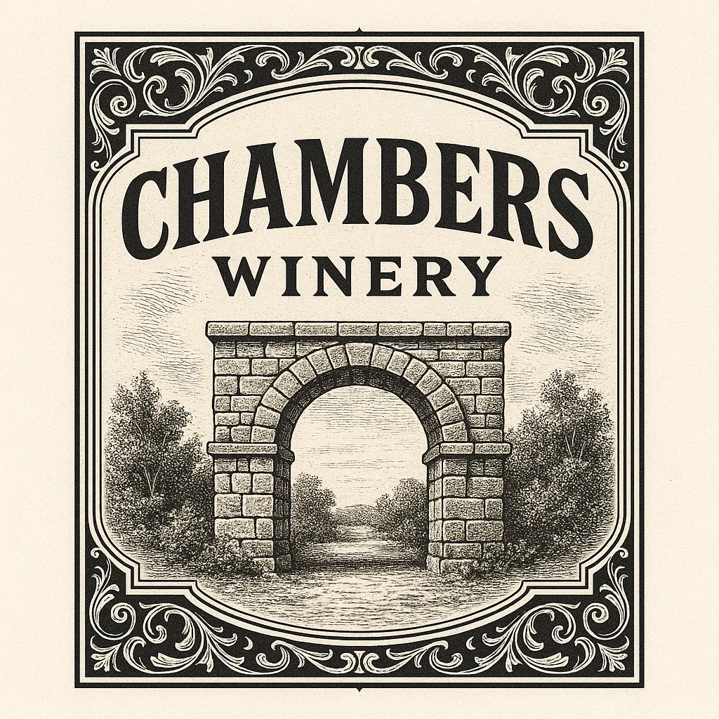 Vintage ornate label template with elegant serif typography.