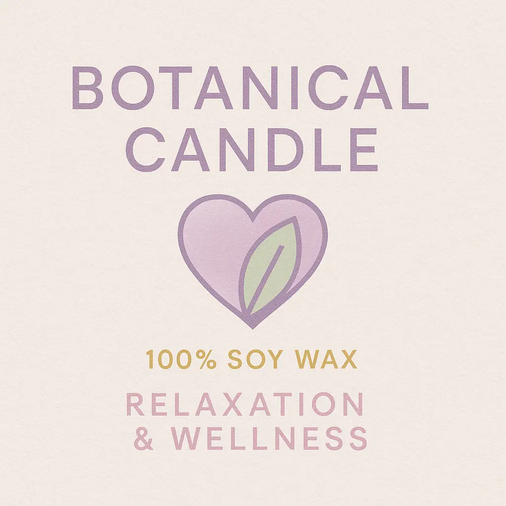 Pastel botanical candle label template design.