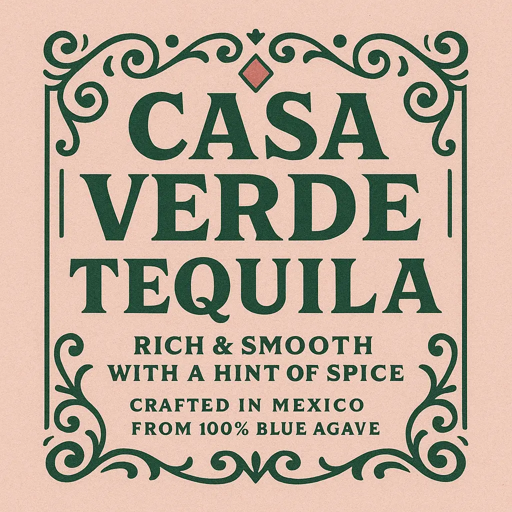 Vintage ornate label template with decorative accents.