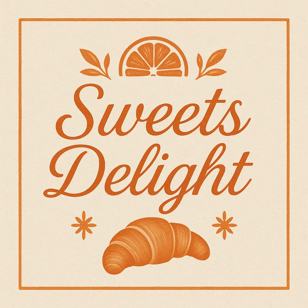 Modern orange label template for sweets