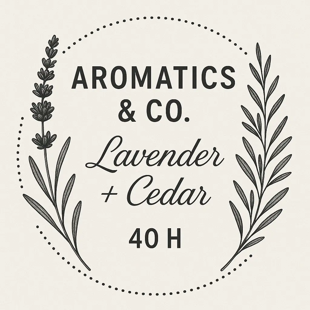 Minimalist label template for Aromatics & Co.
