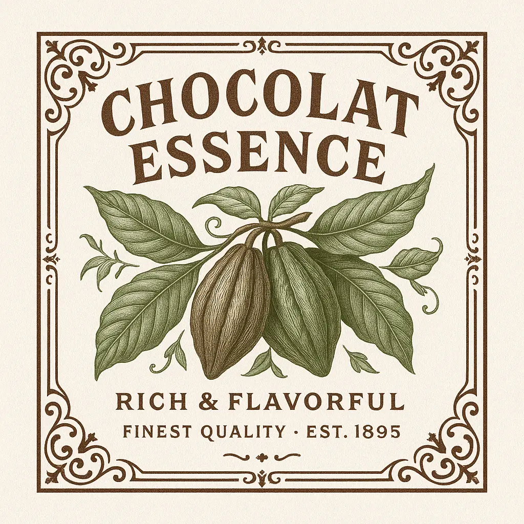 Vintage label template with cocoa bean design