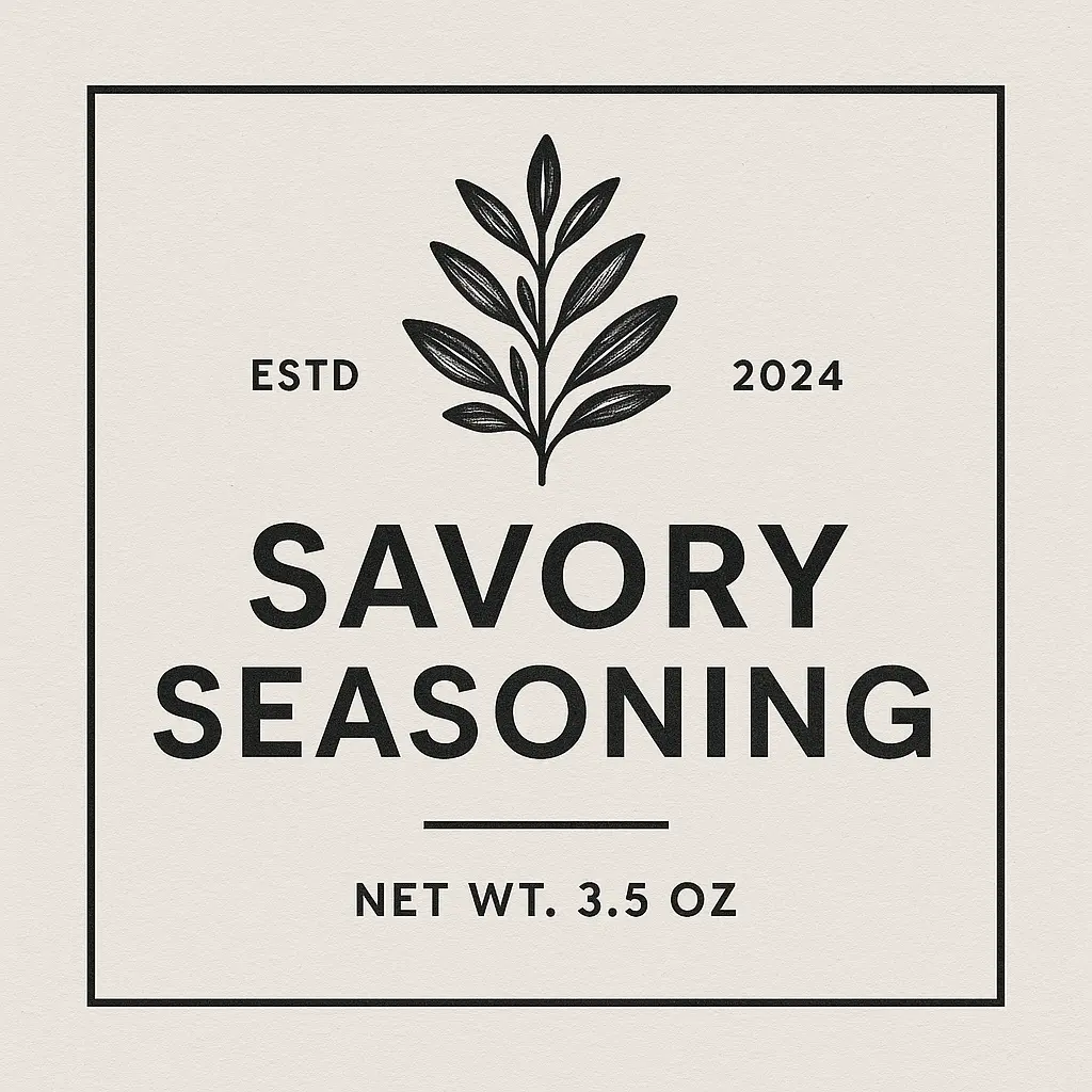 Modern monochrome seasoning label template