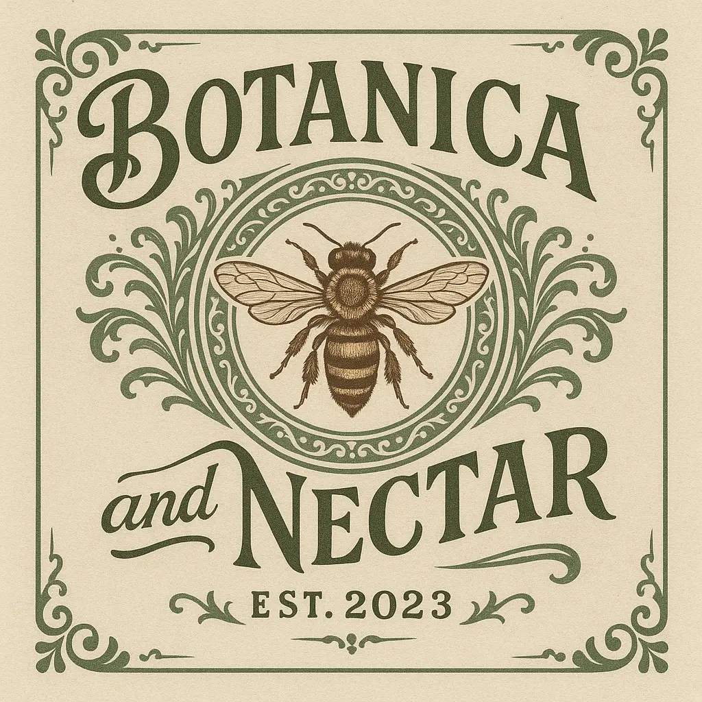 Vintage bee label template with ornate style.