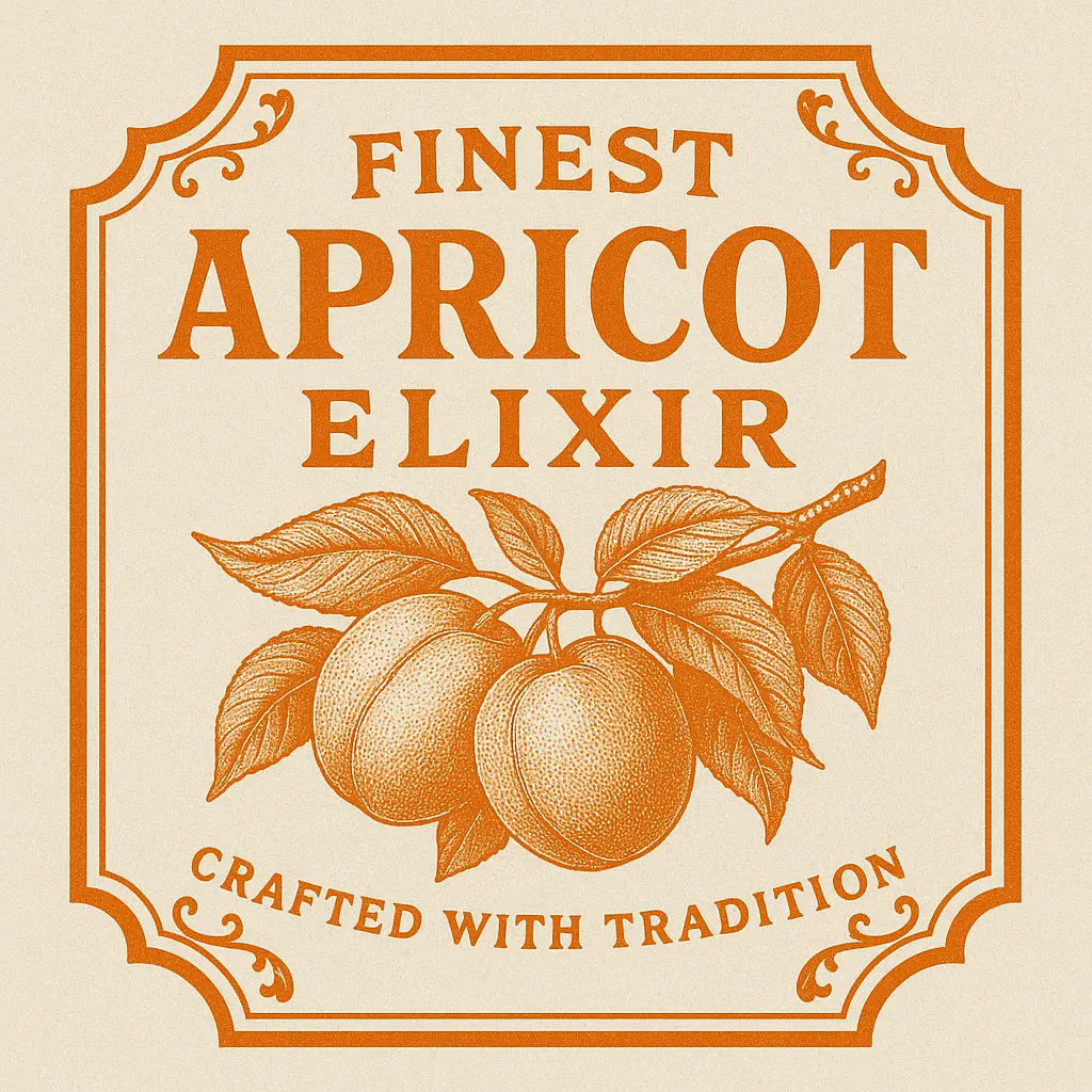 Vintage-style apricot liquor label template