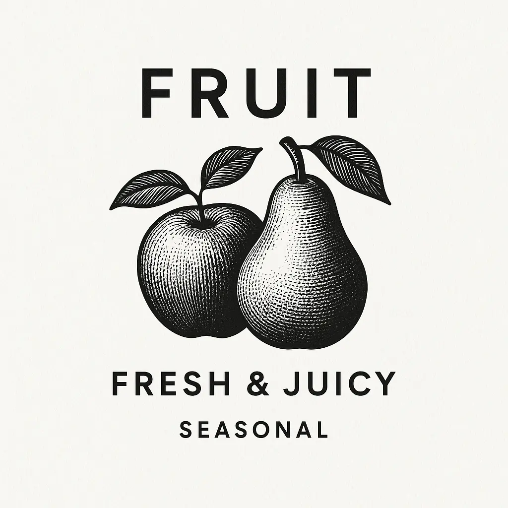 Minimalist label template with fruit names