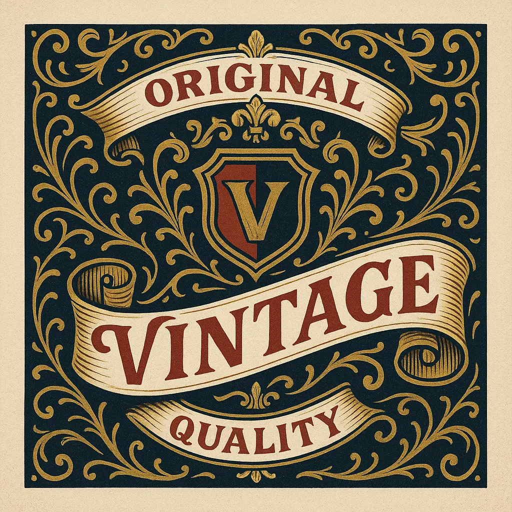Vintage label template with ornate design.