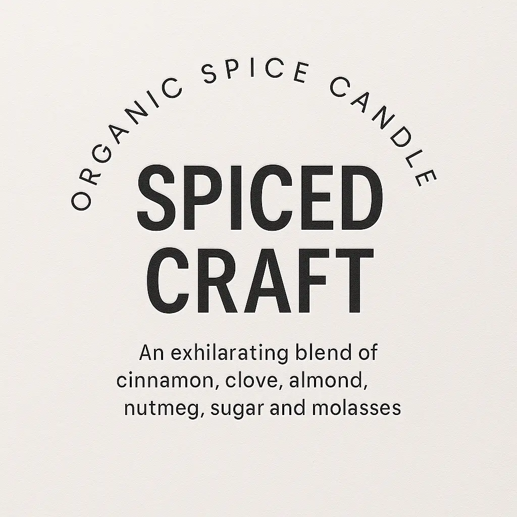 Modern label template for SPICED CRAFT candles