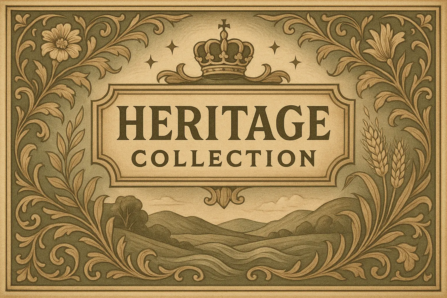 Vintage ornate label template with floral design