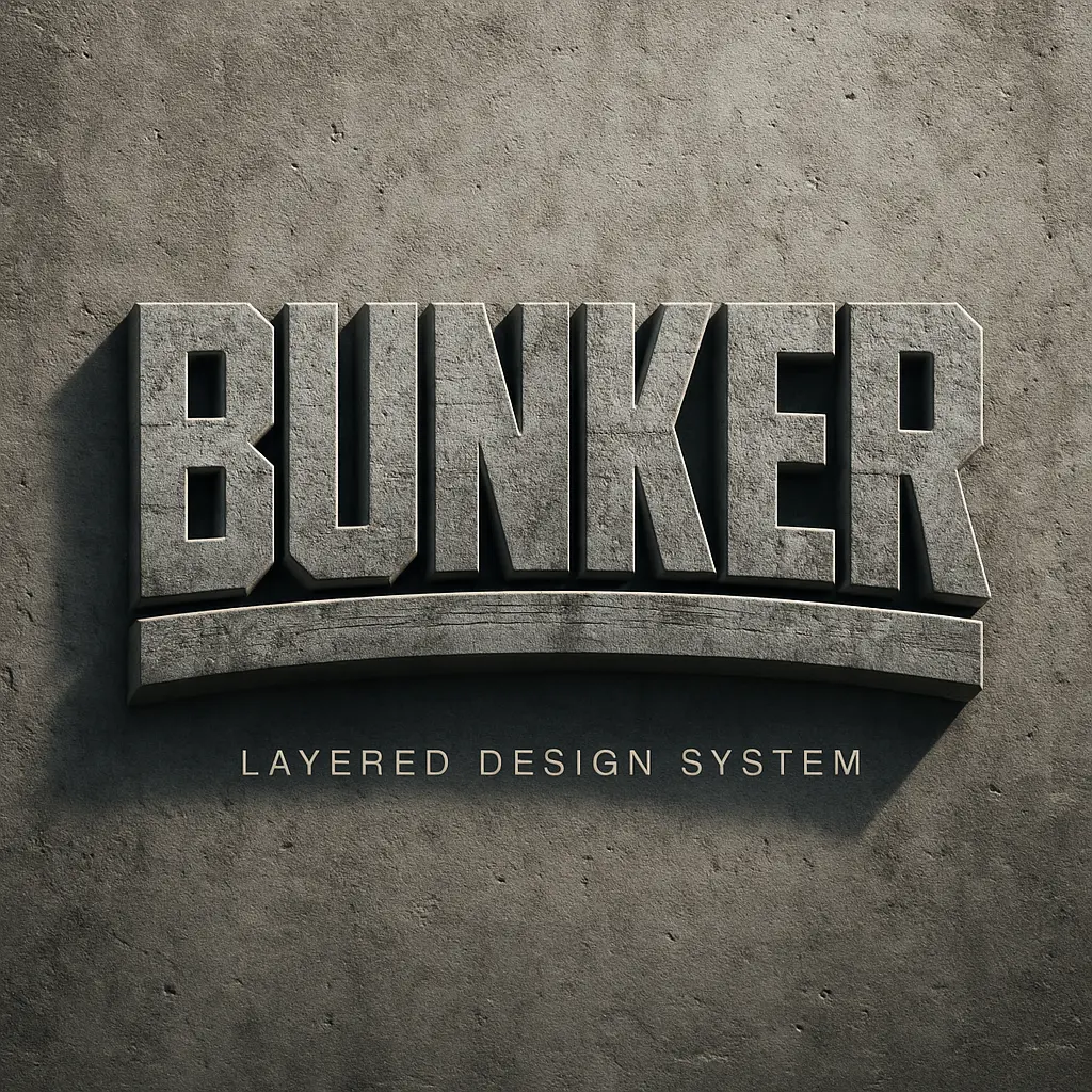 Grunge-style industrial 3d logo template on cement wall