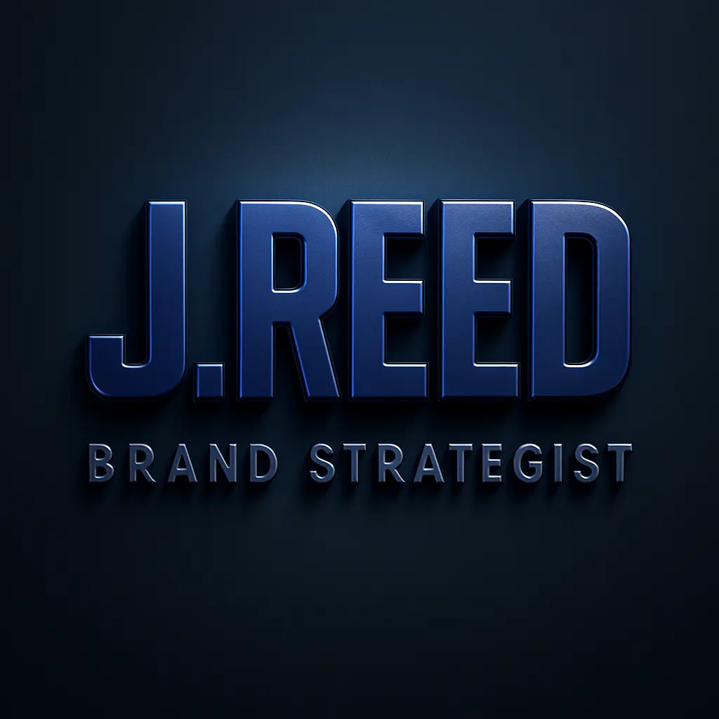 3d logo template with metallic initials and glow