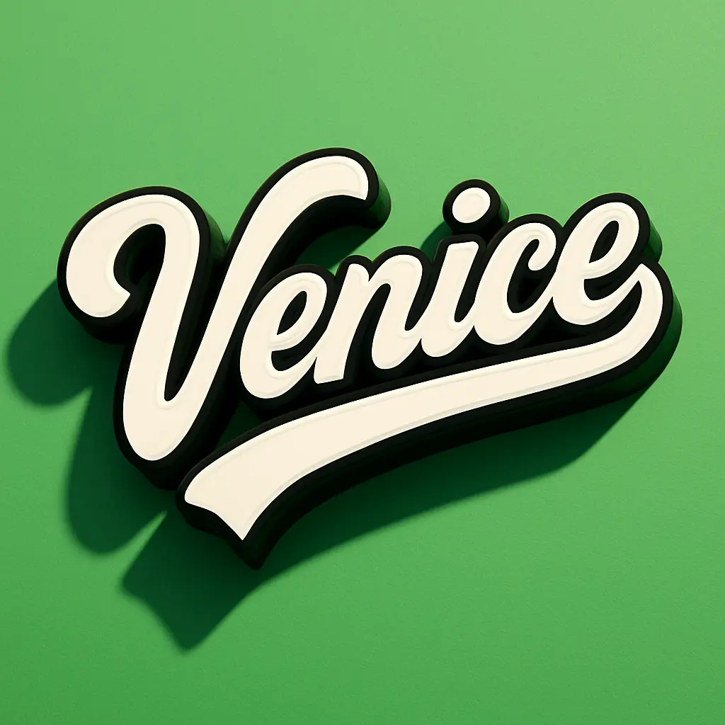 Glossy script 3d logo template with long shadow