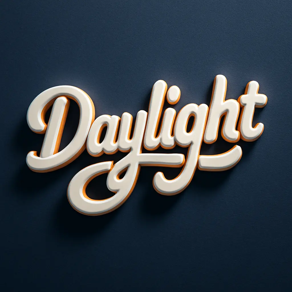 Glossy white 3d logo template with playful script on blue