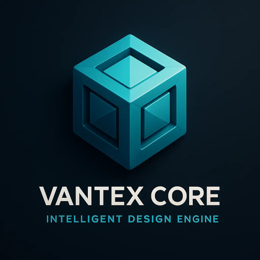 Futuristic cube-based 3d logo template with tech lettering