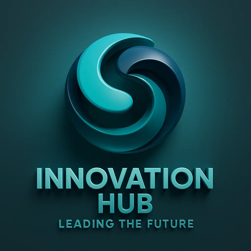 Teal gradient swirling orb 3d logo template
