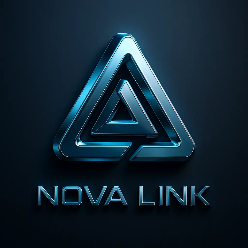 Glossy interlocking triangle 3d logo template with chrome finish
