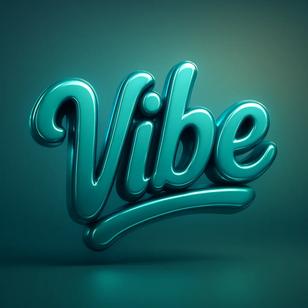 Glossy teal 3d logo template with modern typography