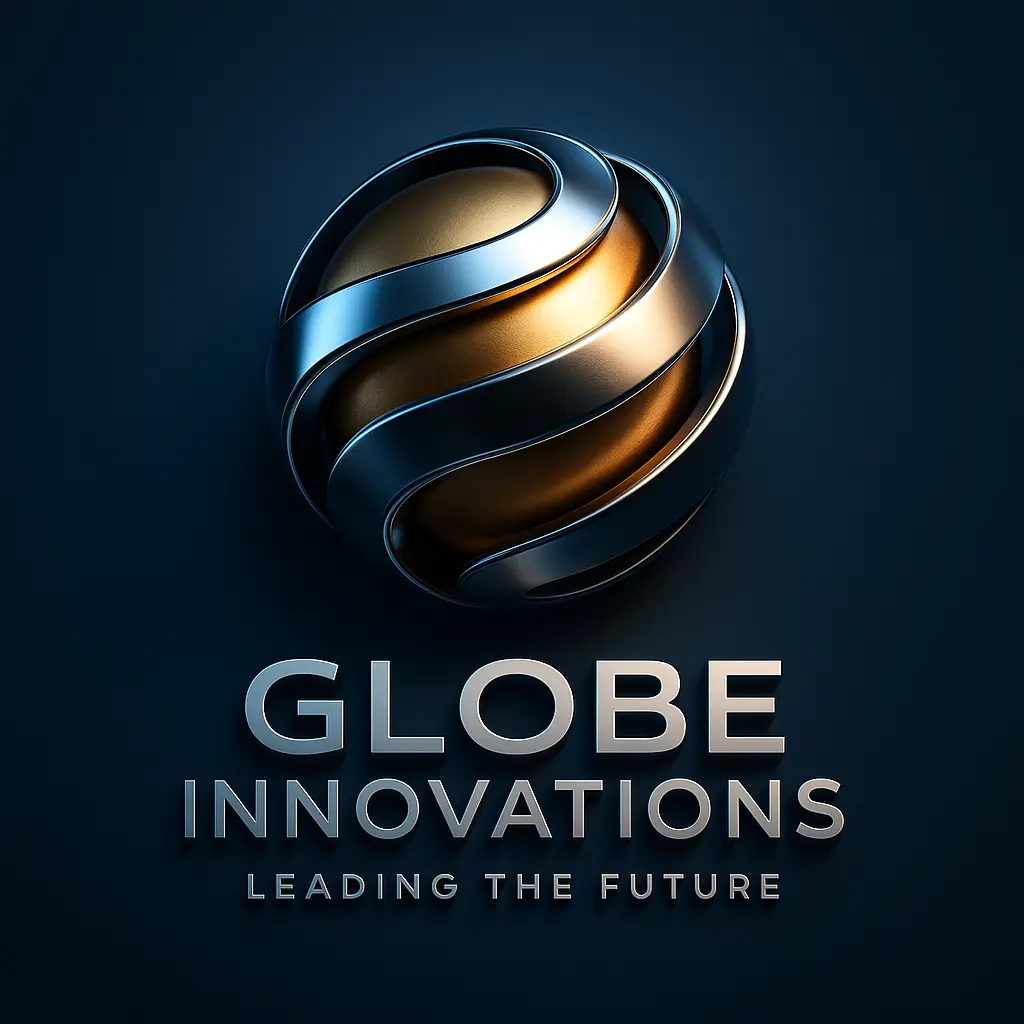 3d logo template with golden spherical icon
