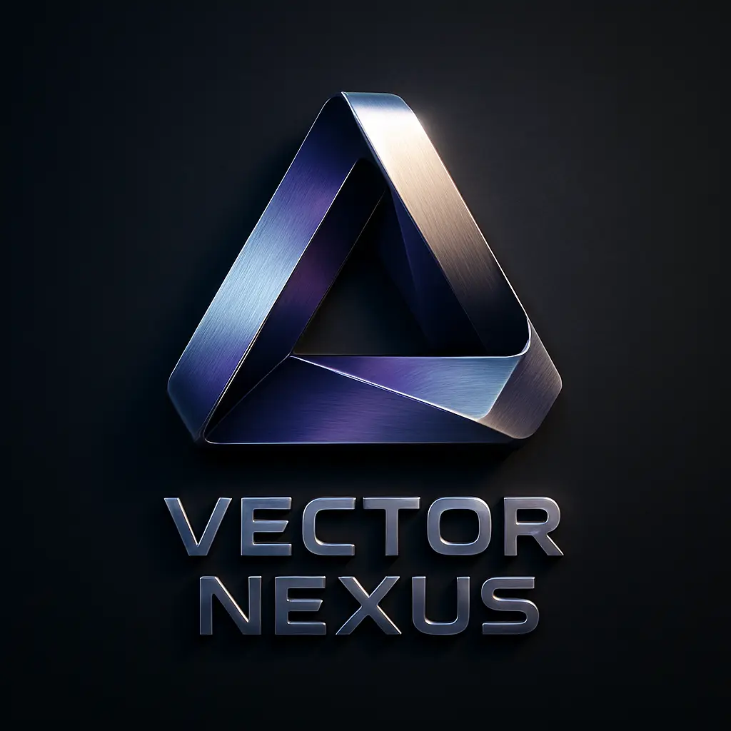 3d logo template with chrome folded triangle design