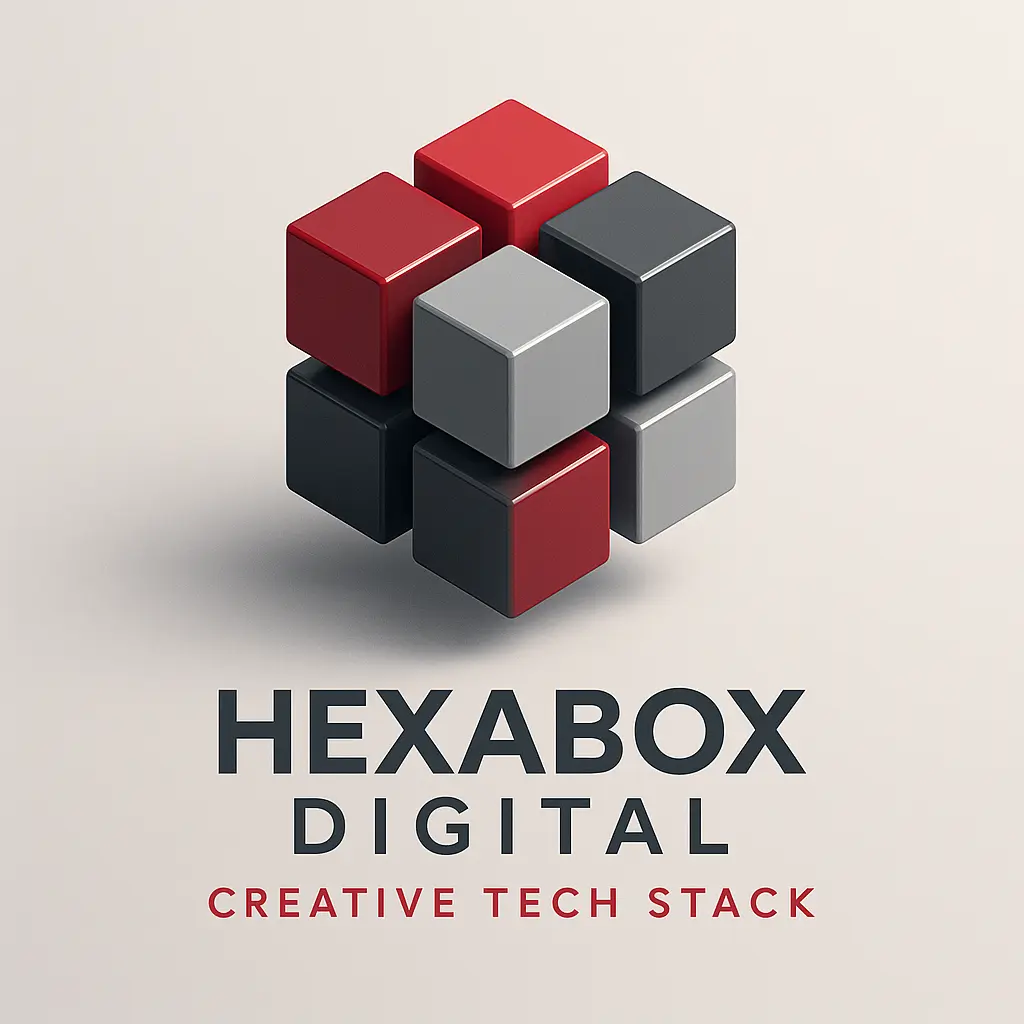 3d logo template with red and gray cube design