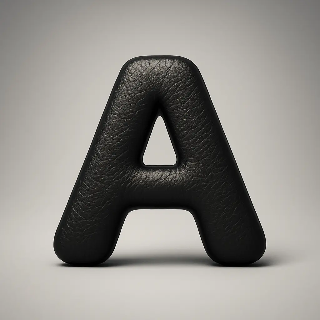 3d logo template of black leather letter A