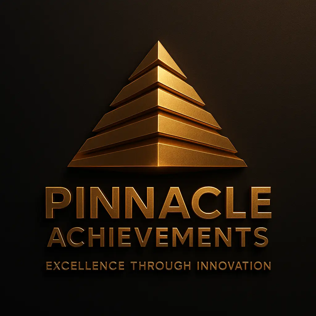 3d logo template featuring golden pyramid with bold text