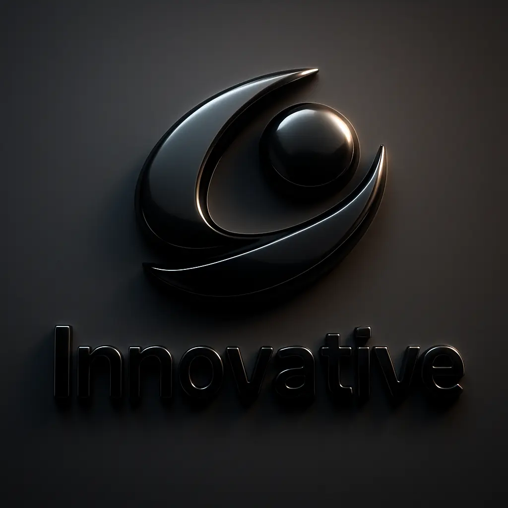 3d logo template with glossy black 'Innovative' text