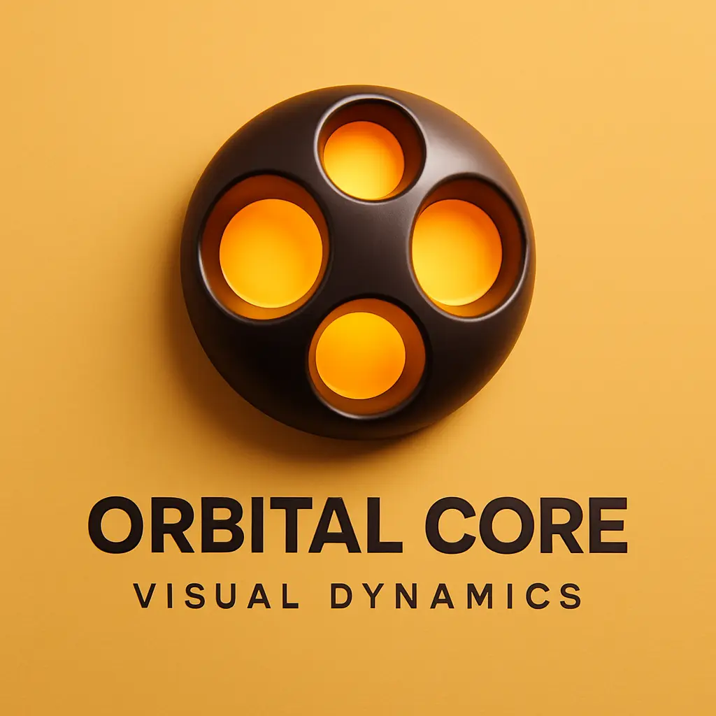 3d logo template with glowing circular cutout sphere