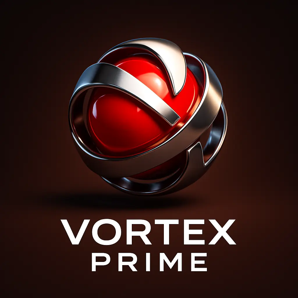 Futuristic red and silver 3d logo template sphere