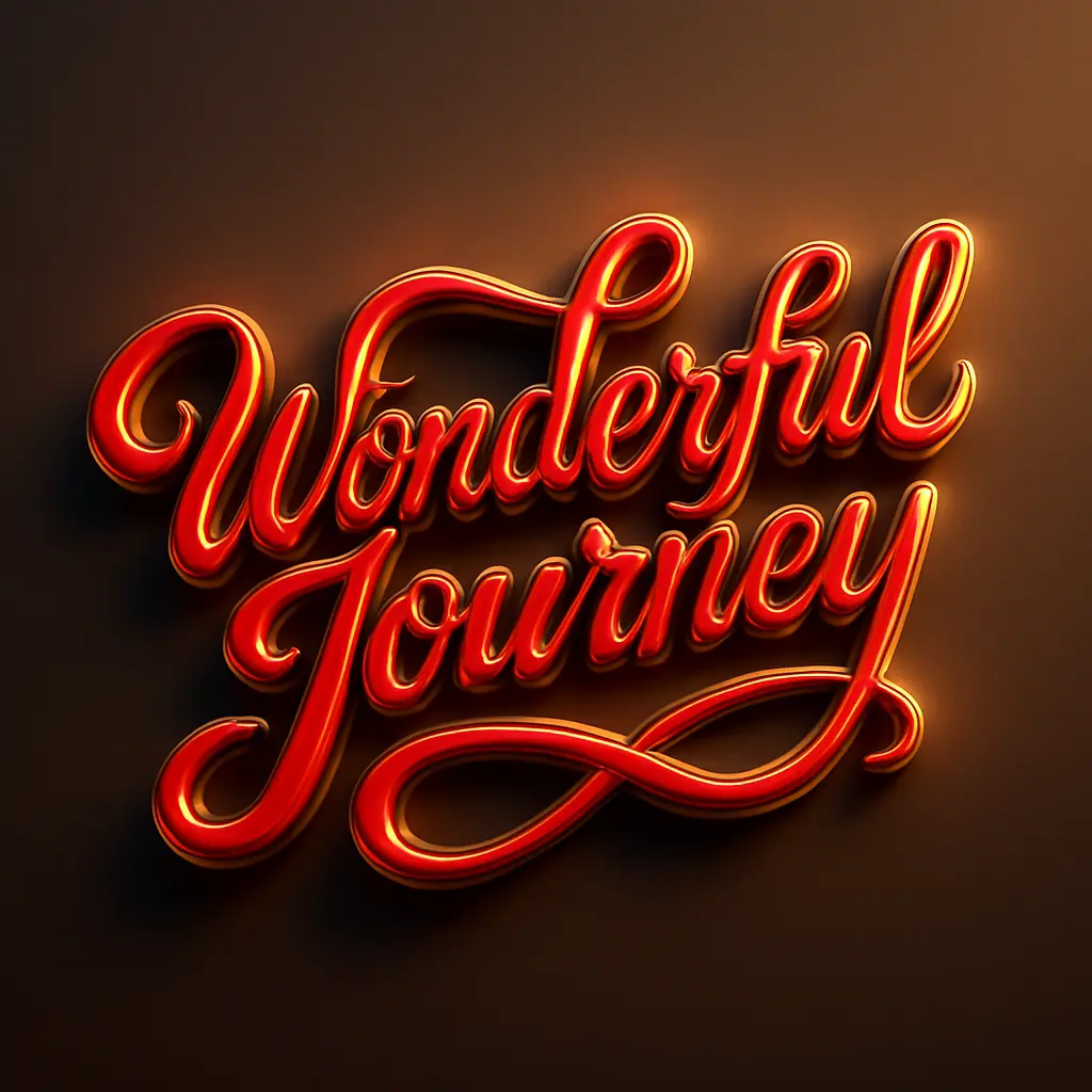 3d logo template with red and gold cursive text